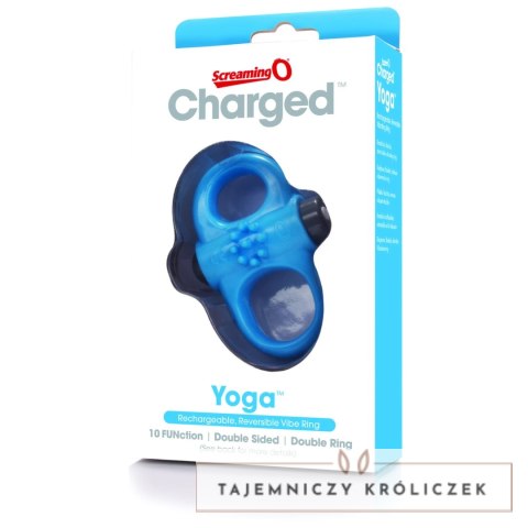 The Screaming O Charged Yoga Blue - pierścień wibrujący, 10 trybow, niebieski The Screaming O