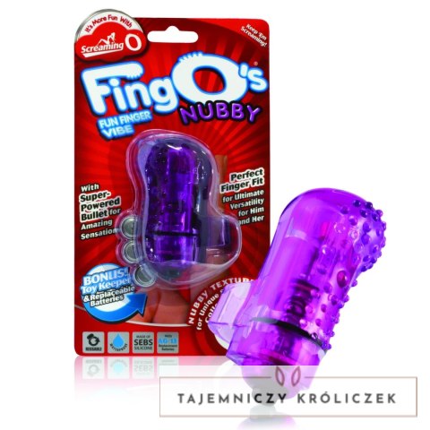 The Screaming O FingO Nubby Violet - kompaktowy masażer na palec silikonowy The Screaming O