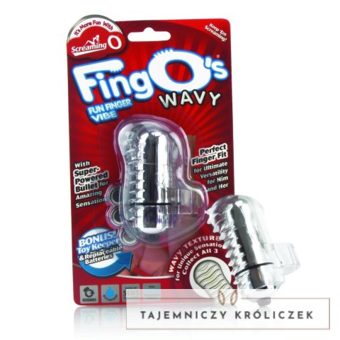 The Screaming O FingO Wavy Clear - dyskretna nakładka wibrująca na palec The Screaming O