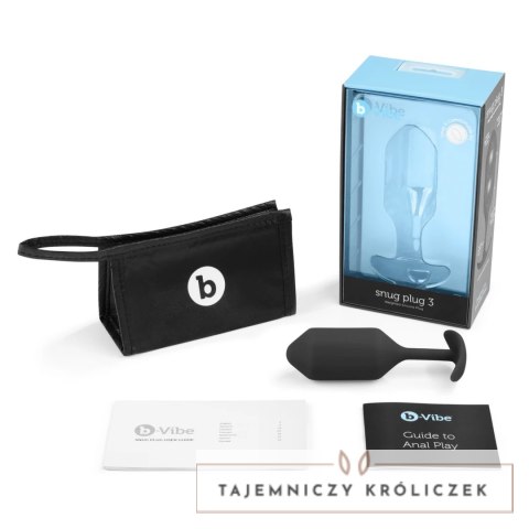 B-Vibe Snug Plug 3 czarny - silikonowy model z obciążeniem 180,7g B-Vibe