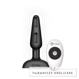 B-Vibe Trio Plug Black - model z 3 silnikami, pilot, silikon, średni B-Vibe
