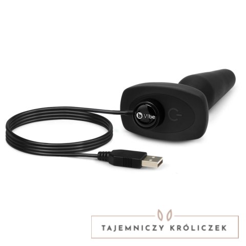 B-Vibe Trio Plug Black - model z 3 silnikami, pilot, silikon, średni B-Vibe