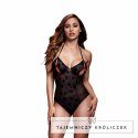 Baci Body Lace Teddy Black - koronkowy model z kwiatowym wzorem, One Size Baci Lingerie