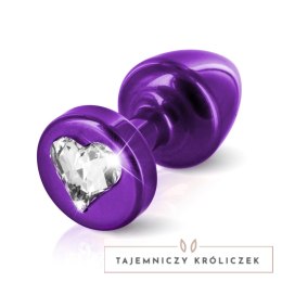 Diogol Anni R Heart 25 mm fioletowy korek aluminiowy z kryształem Diogol