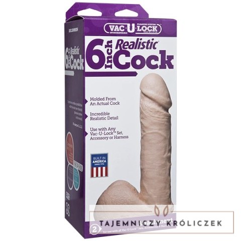 Doc Johnson Vac-U-Lock model anatomiczny z jądrami 18 cm beżowy Doc Johnson