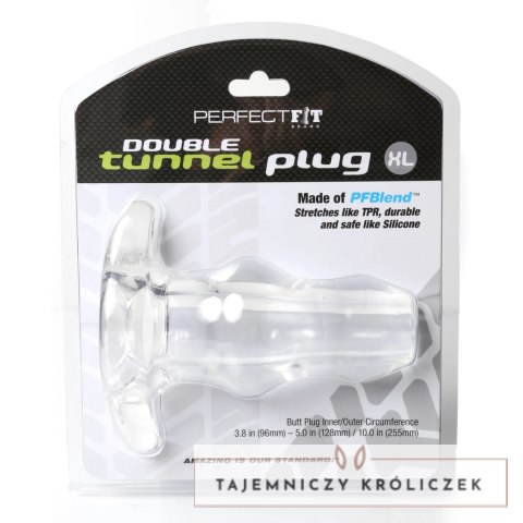 Perfect Fit Double Tunnel Plug XL Przezroczysty - Anatomiczna zatyczka tunelowa XL Perfect Fit