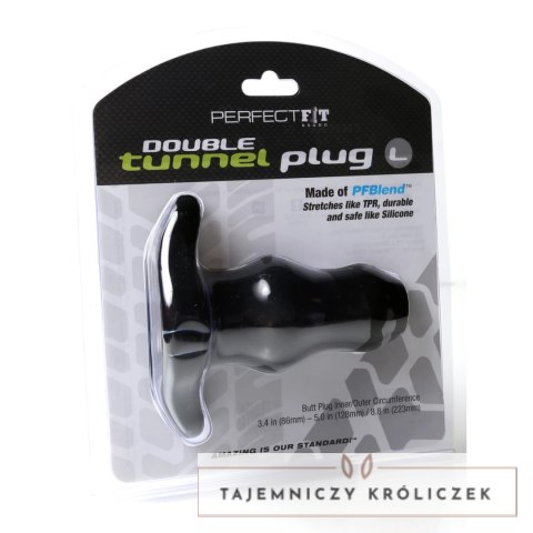 Perfect Fit Double Tunnel Plug Large Black - dwukanałowa zatyczka czarna L Perfect Fit