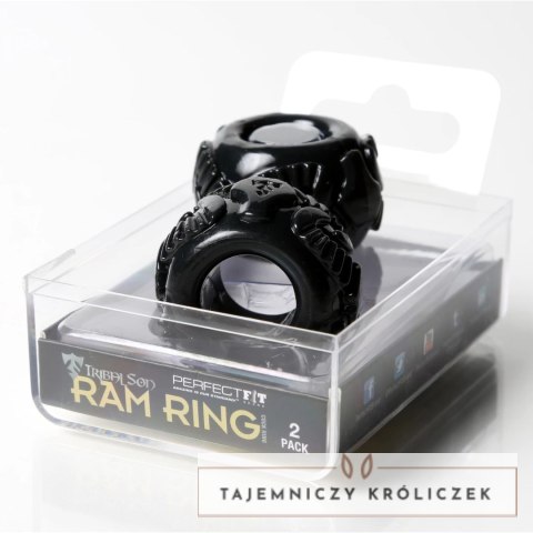 Perfect Fit Ram Ring dwupak - stylowy pierścień z mieszanki PF Blend, czarny Perfect Fit