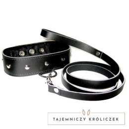Sportsheets Leather Collar & Leash zestaw skorzany z miękką wyściołką Sportsheets