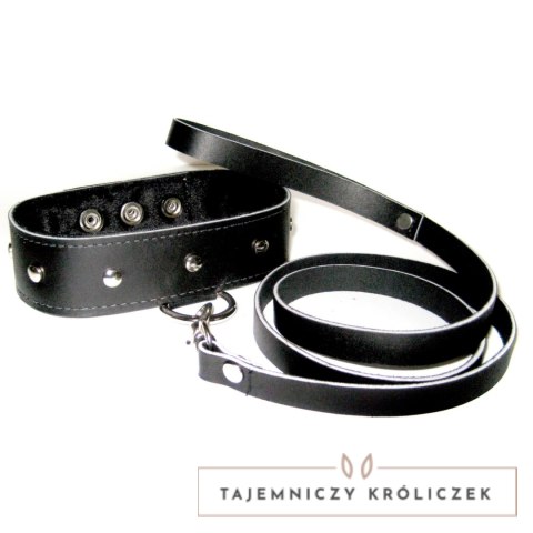 Sportsheets Leather Collar & Leash zestaw skorzany z miękką wyściołką Sportsheets