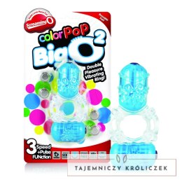 The Screaming O Color Pop Big O2 Niebieski - Pierścień wibrujący, podwojny silnik The Screaming O