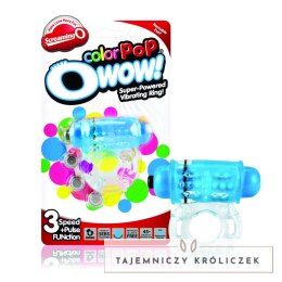 The Screaming O ColorPop Owow Blue pierścień z wibracjami, silikon SEBS The Screaming O