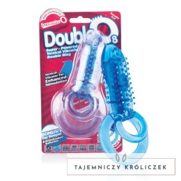 The Screaming O DoubleO 8 Blue - podwojny pierścień wibrujący, silikon SEBS The Screaming O