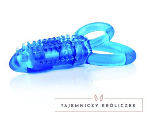 The Screaming O DoubleO 8 Blue - podwojny pierścień wibrujący, silikon SEBS The Screaming O