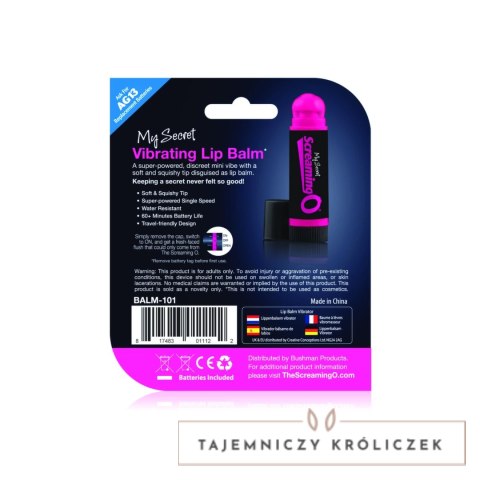 The Screaming O Lip Balm - Mini urządzenie wibracyjne, dyskretna forma The Screaming O