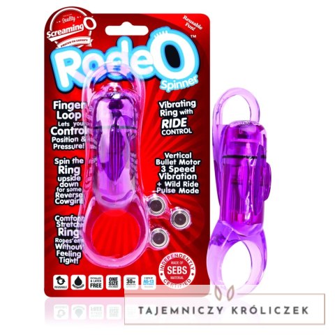 The Screaming O RodeO Spinner fioletowy pierścień wibrujący regulowany The Screaming O