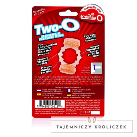The Screaming O Two-O pierścień silikonowy z dwoma wibracjami The Screaming O