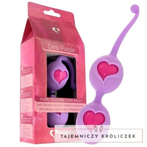 FeelzToys Desi Purple - kulki do treningu mięśni dna miednicy 3,9 cm FeelzToys