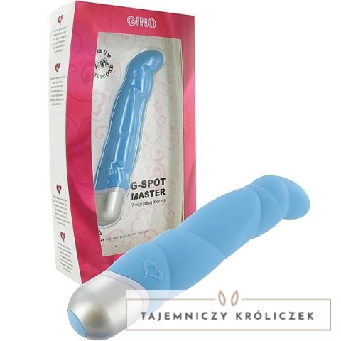 FeelzToys Gino Blue - silikonowy model punktu G, 7 trybow, 16 cm FeelzToys