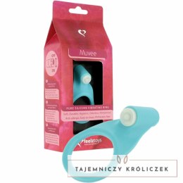 FeelzToys Muvee Blue silikonowy pierścień wibrujący, wymienne baterie FeelzToys