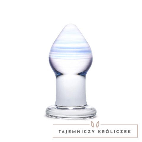 Glas Amethyst Rain - szklana zatyczka anatomiczna, fioletowa, 8 cm Glas