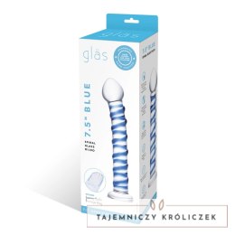 Glas Blue Spiral - szklana forma intymna, spiralna faktura, 19 cm Glas