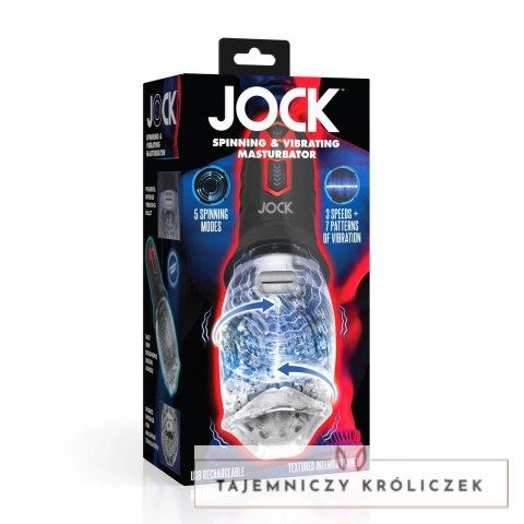 JOCK Spinning & Vibrating System Transparent/Czarny IPX7 9" Curve Toys