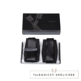 LELO Etherea Silk Cuffs luksusowe kajdanki jedwabne czarne 150cm Lelo