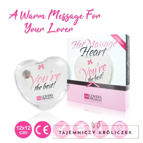 LoversPremium Hot Massage Heart XL podgrzewacz serce 12x12 cm biały LoversPremium