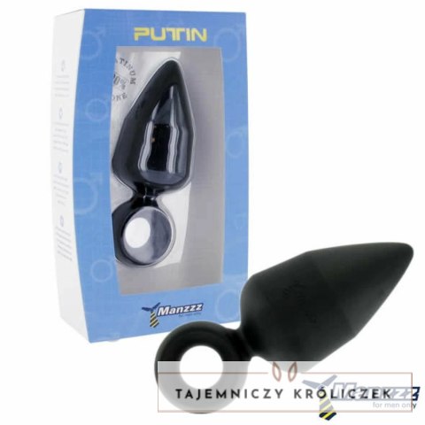 ManzzzToys Putin Black - duży korek silikonowy, czarny, 12 cm ManzzzToys