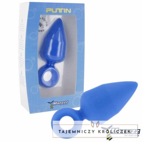 ManzzzToys Putin Blue - duży klin anatomiczny z silikonu, niebieski 12 cm ManzzzToys