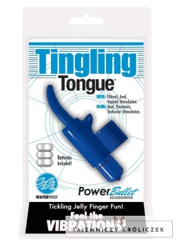 PowerBullet Tingling Tongue Blue - Wibrujący masażer na palec, wodoodporny PowerBullet
