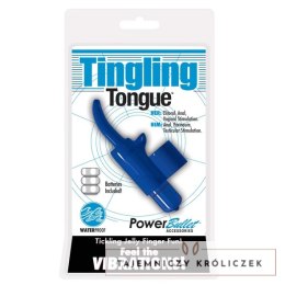 PowerBullet Tingling Tongue Blue - Wibrujący masażer na palec, wodoodporny PowerBullet