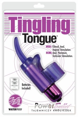 PowerBullet Tingling Tongue Purple - Miniaturowy masażer na palec wodoodporny PowerBullet