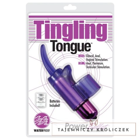 PowerBullet Tingling Tongue Purple - Miniaturowy masażer na palec wodoodporny PowerBullet