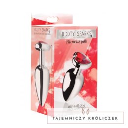 XR Brands Booty Sparks korek anatomiczny aluminium serce duży czerwony XR Brands