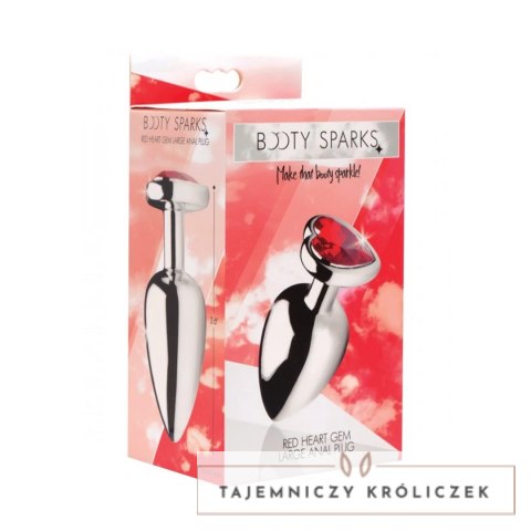 XR Brands Booty Sparks korek anatomiczny aluminium serce duży czerwony XR Brands