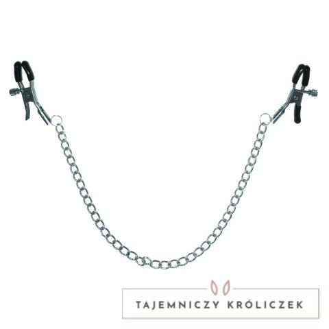 S&M Chained Nipple Clamps - zaciski z łańcuszkiem, regulacja nacisku Sex&Mischief