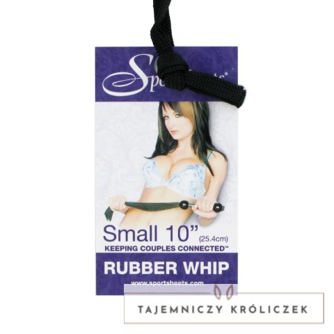 S&M Small Rubber Whip Black - wytrzymały bat gumowy 25 cm Sex&Mischief
