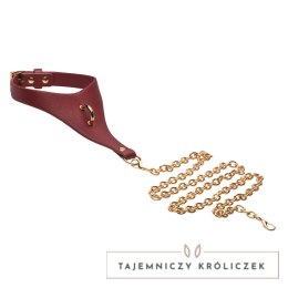 Captivate Obroża z Łańcuchem Red/Gold - Regulowana, Skora Wege XR Brands