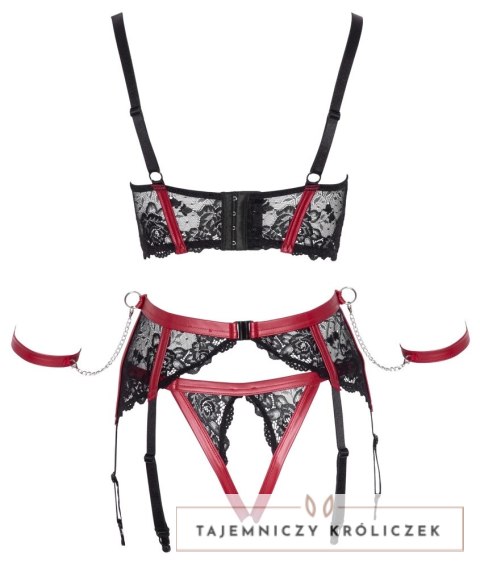 Cottelli Bondage Komplet 3-częściowy z mankietami, koronka S Cottelli