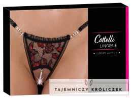 Cottelli LINGERIE Stringi z koronką i perełkami, rozmiar M/L, czarne Cottelli