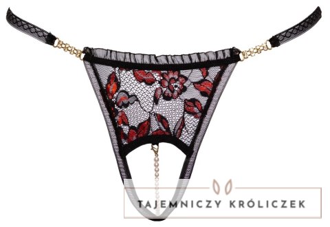 Cottelli LINGERIE Stringi z koronką i perełkami, rozmiar M/L, czarne Cottelli