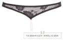 Cottelli Lingerie Stringi Koronkowe Czarny S z Dekoracją Perłową Cottelli