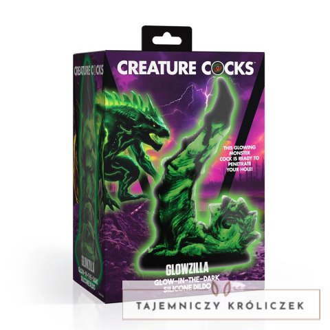 Creature Cocks Glowzilla silikonowy model świecący w ciemności zielono-czarny XR Brands