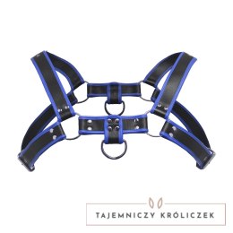 Master Series Bulldog - Niebieska uprząż z ekoskory, rozmiar uniwersalny XR Brands