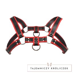 Master Series Bulldog Rojo - Regulowany uprząż z wegańskiej skory XR Brands