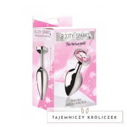 XR Brands Booty Sparks korek aluminiowy z kryształem serce średni czerwony XR Brands
