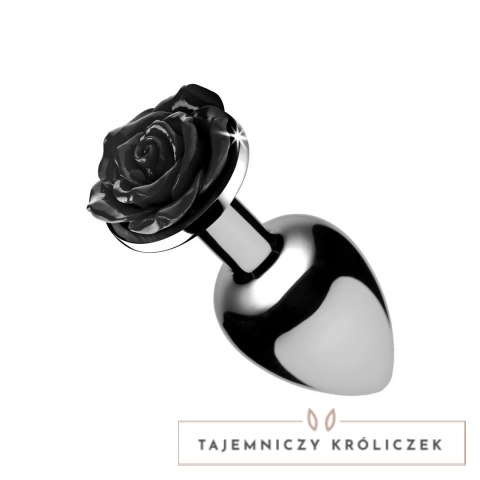 XR Brands Rosebud Model Little - korek analny z aluminiową rożą, czarny, S XR Brands