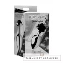 XR Brands Rosebud Plug średni aluminiowy z dekoracją roży czarny XR Brands